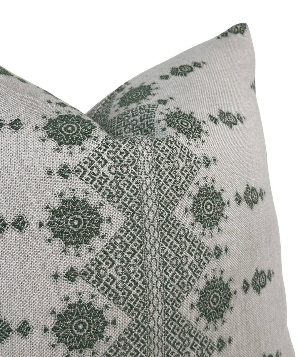 Carmania Pillow Cover in Green, Indoor Outdoor Pillows, Peter Dunham Textiles