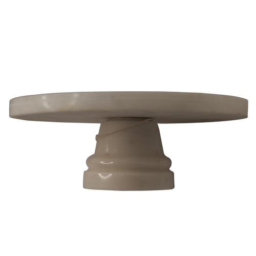 10" Round White Marble Cake / Candle Stand
