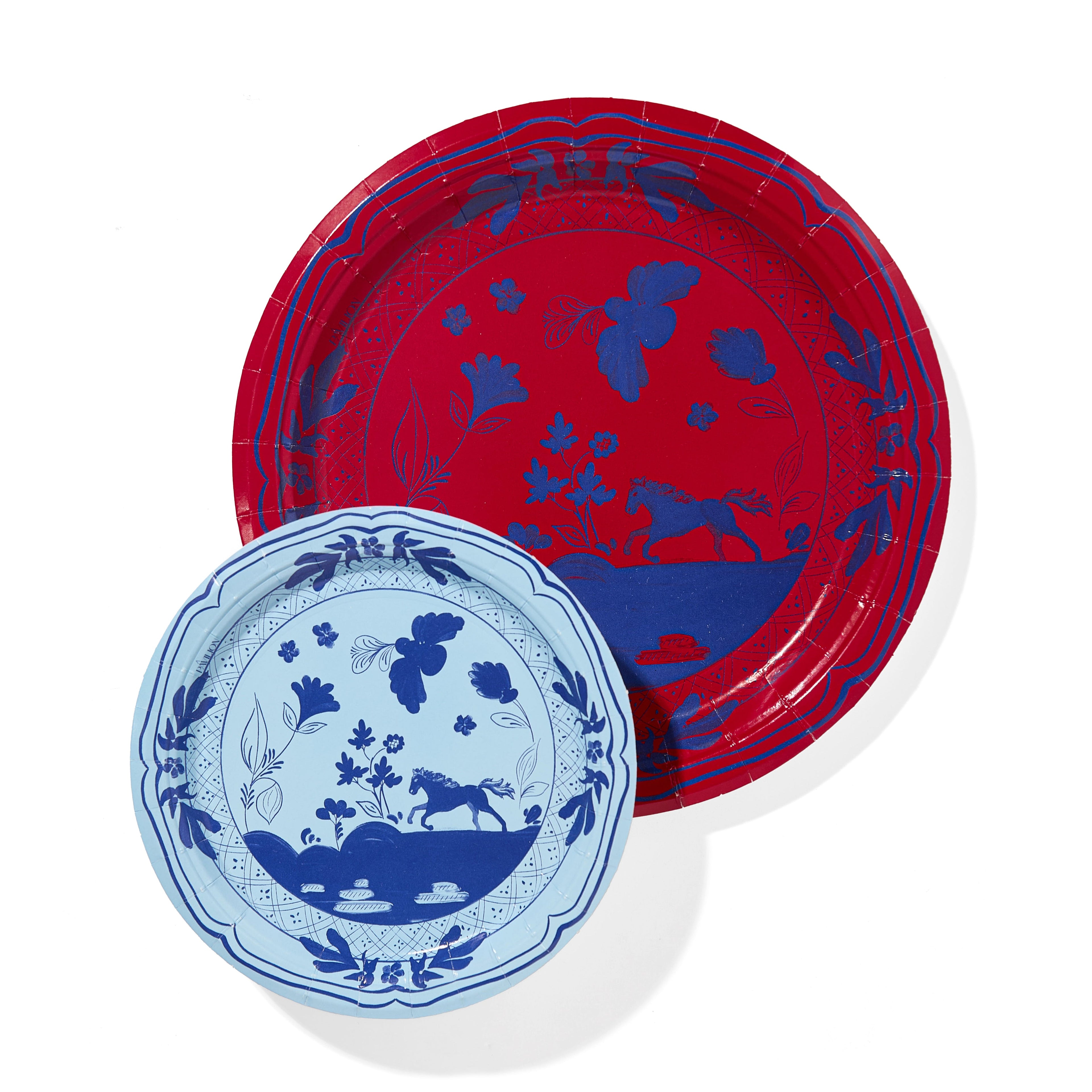 Paine's Dallas Pony Red and Blue Dessert Collegiate Paper Plates - 50 Pack