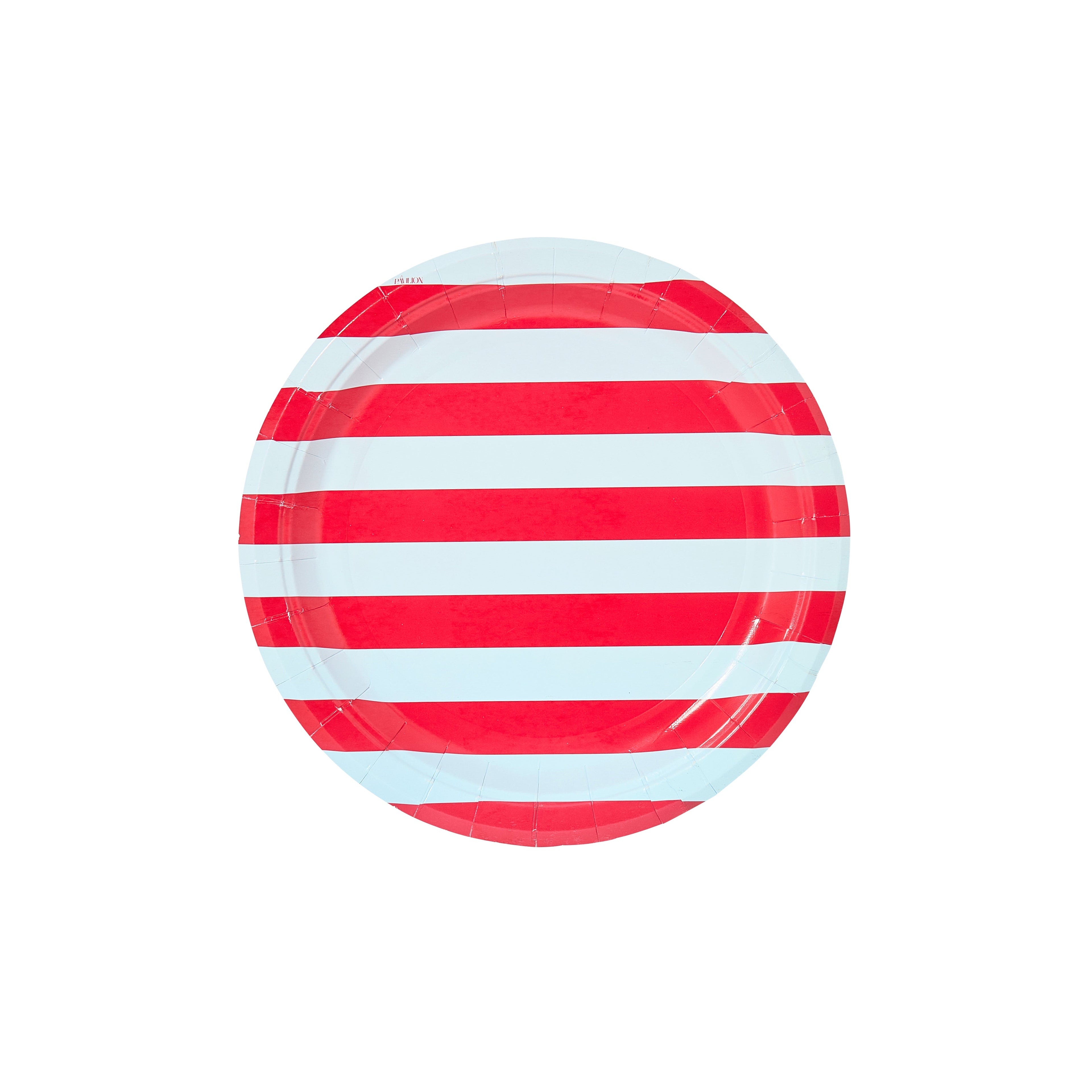Cherry and Sky Beach Umbrella Stripes Dessert Plate - 8 pack