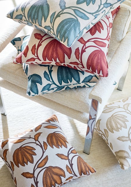Desert Floral Pillow Cover in Sunbaked Red, Thibaut Pillows
